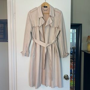 NWT T TAHARI Faux Leather Suede Dusty Rose Light Pink Jacket Coat Size Large